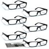 Boost Eyewear 6 Pack Reading Glasses, Traditional Black Frames, for Men and Women, with Comfort Spring Loaded Hinges, Black, 6 Pairs (+3.00) view 1