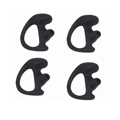4 Pack Left Small Black Flexible SEMI Custom Ear Mold Insert Rubber Gel EARPIECE Police Duty Gear