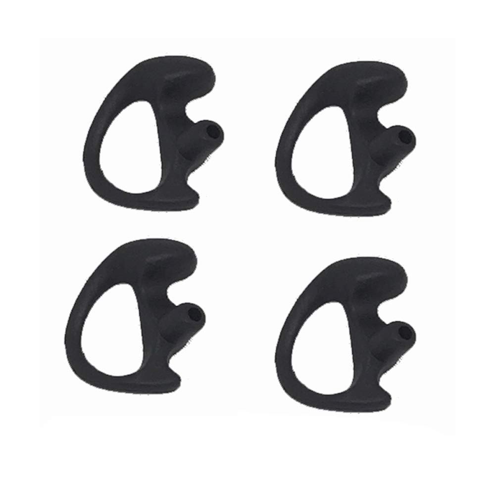 4 Pack Left Small Black Flexible SEMI Custom Ear Mold Insert Rubber Gel EARPIECE Police Duty Gear
