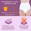 Wearever 3-Pack Women's White Nylon and Lace Regular Absorbency Incontinence Panties 150 ml Large (Fits Hip 41-42") view 2