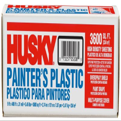 Husky 03509H 9' X 400' Film-Gard Clear Professional Painter's Plastic