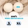 Wool Dryer Balls - Smart Sheep 3-Pack - XL Premium Natural Fabric Softener Award-Winning - Wool Balls Replaces Dryer Sheets - Laundry Balls view 2