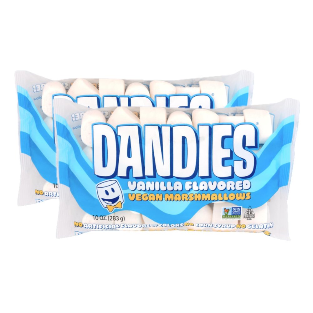 Dandies Original Vegan Marshmallows, No Artificial Flavorings, Food Dyes, Corn Syrup, or Gelatin, Perfect for Roasting, Smores, or Snacking (2 Pack)