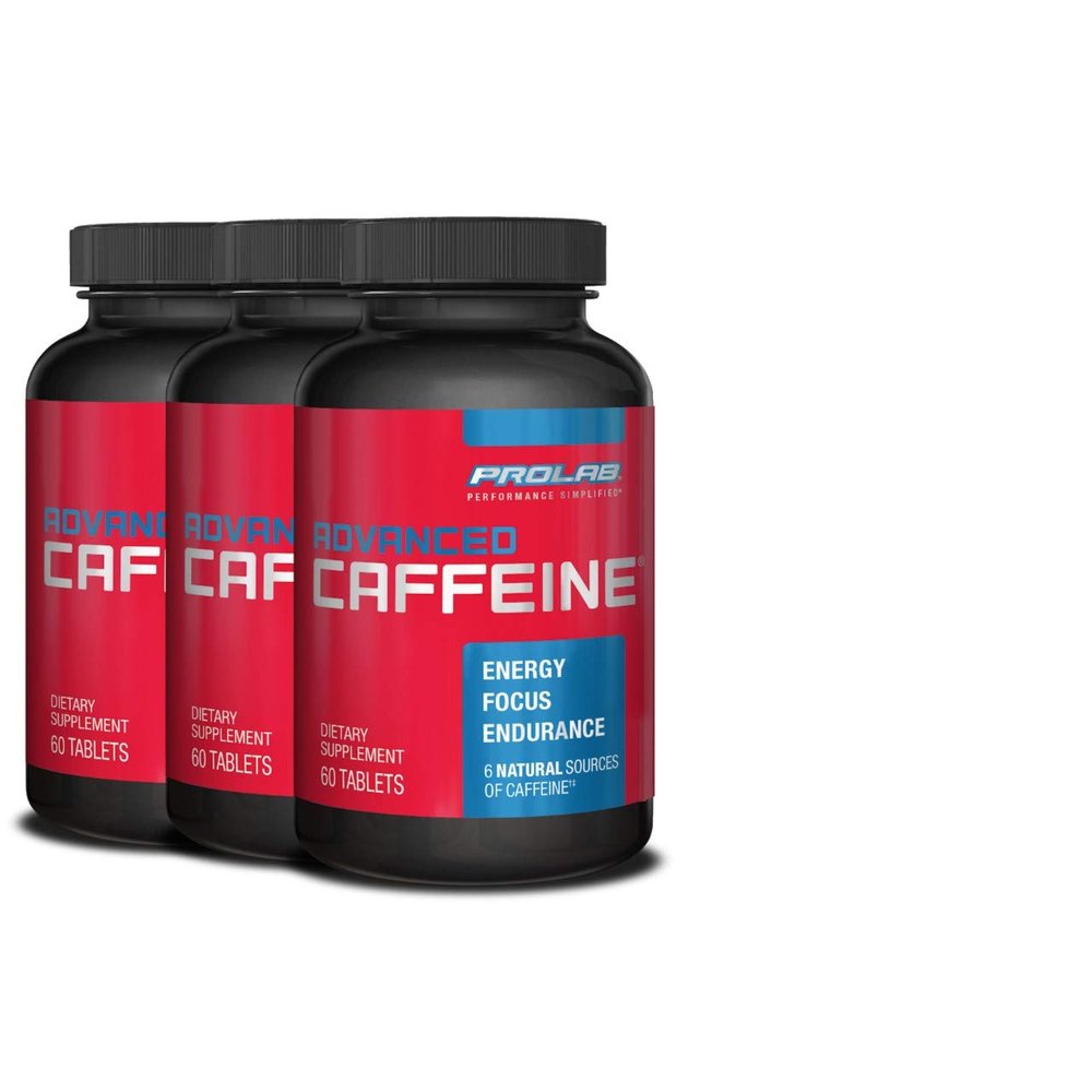 ProLab Nutrition Advanced Caffeine 200mg, Fast-Acting Natural Caffeine Tablets with Green Tea Extract, Clean Energy, Mental Focus (60 Tabs) (3 Pack)