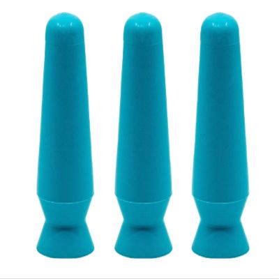 DMV Scleral Cup Large Contact Lens Handler - Inserts Scleral Contact Lenses and Prosthetic Eyes (Ventless) - Pack of 3 Light Blue