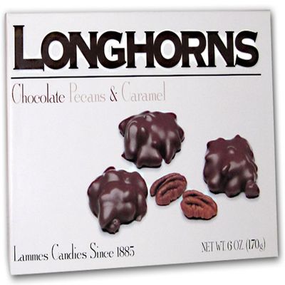 Lammes Candies Milk Chocolate Longhorns - Milk Chocolate Pecans & Caramel, 6 Oz. (Pack of 2)