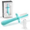grabease Silicone Finger Toothbrush for Infants & Toddlers - Double-Sided Tapered Bristles for Toddler Teeth Cleaning - Choke Protection Shield for Kids Toothbrush - 1 Count, Teal view 1