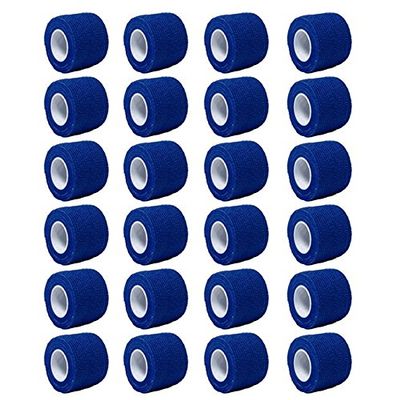 Aguaton Self-Adherent Cohesive Stretch Athletic Tape Wrap Bandage (Pack of 24) 2 Inches by 6 Yards (Blue)