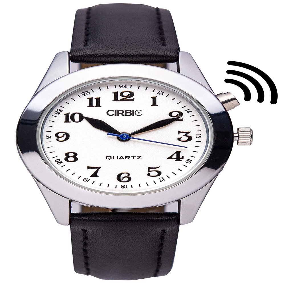 Cirbic Large Talking Watch for Visually impaired, Blind (Black)