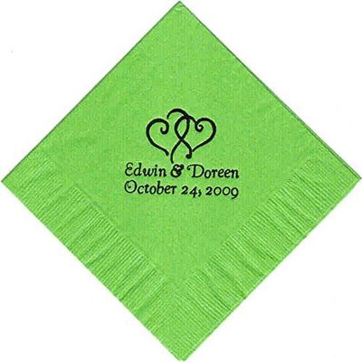100 Printed Personalized Beverage Cocktail Party Napkins
