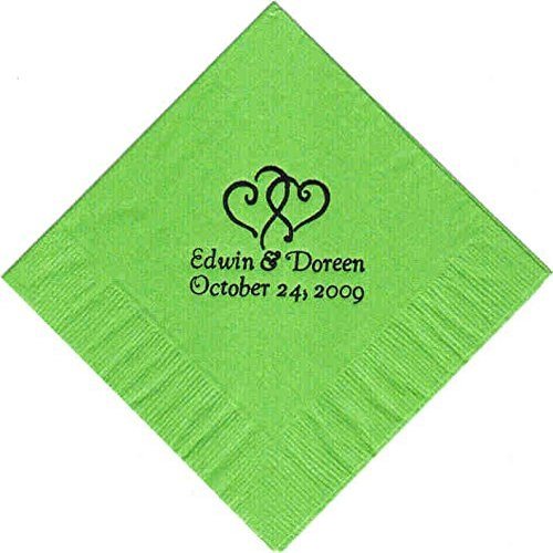 100 Printed Personalized Beverage Cocktail Party Napkins