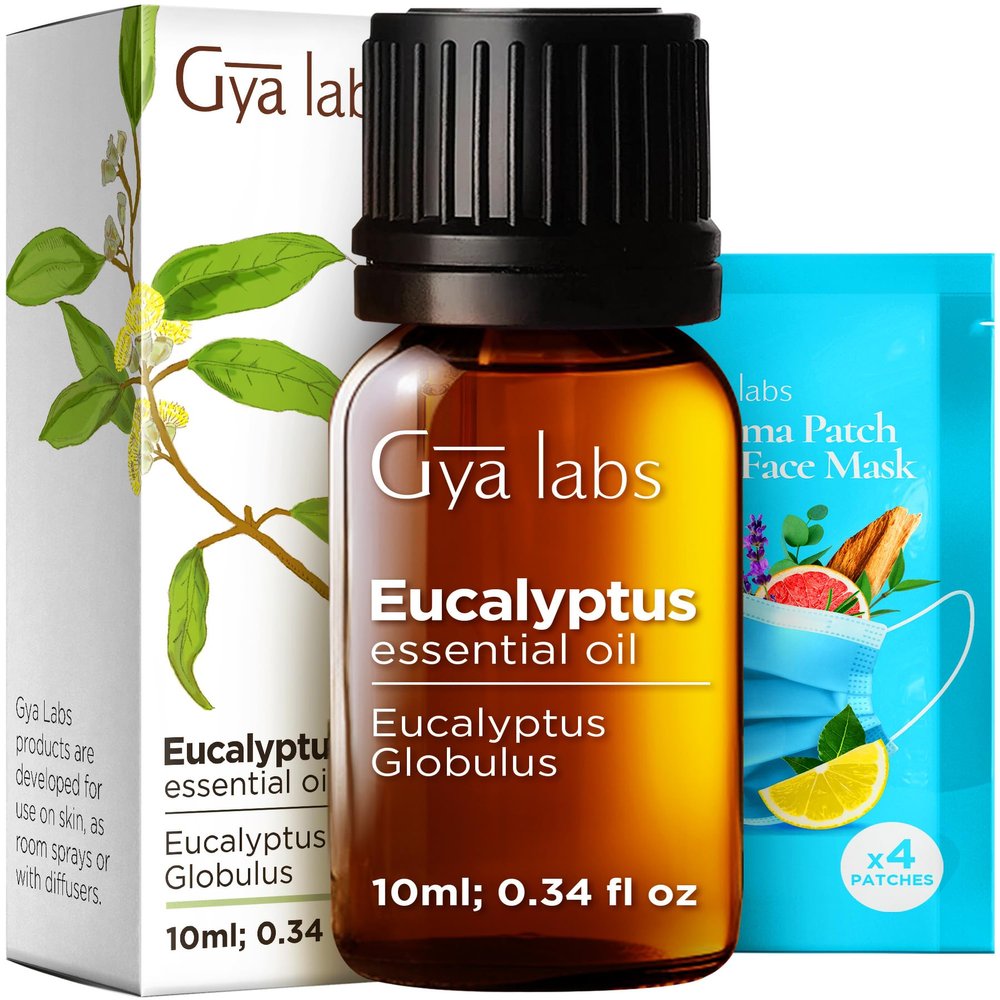 Gya Labs Eucalyptus Essential Oil - 0.34 Fl Oz - for Hair, Skin, Diffuser, Aromatherapy & DIY Candle Making Scent