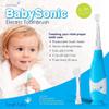 brush-baby - BabySonic Blue Electric Toothbrush, 0-36 Months - Soft, Gentle Vibrating Toothbrush for Sensitive Gums & New Teeth - with LED Light & Suction Base - Baby & Toddler Brush Heads view 2