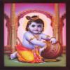 HandicraftStore Lord Child Bal Krishna Enjoying Butter in Palace, with Frame, Must for Office/Home/Religious Decoration Purpose view 1