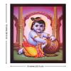 HandicraftStore Lord Child Bal Krishna Enjoying Butter in Palace, with Frame, Must for Office/Home/Religious Decoration Purpose view 2