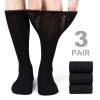 Falari Physicians Approved Diabetic Socks For Men Women Non-Binding Loose Top Wide Crew Length (3-Pack, Black, 10-13) view 2