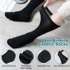 Falari Physicians Approved Diabetic Socks For Men Women Non-Binding Loose Top Wide Crew Length (3-Pack, Black, 10-13) view 4
