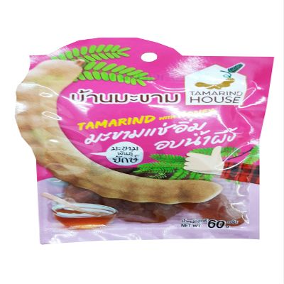 2 Packs of Tamarind with Honey. Selected premium Delicious fruit snack by Tamarind House Brand, Thailand. (60 g./pack)