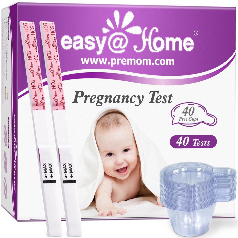 Easy@Home 40 Pregnancy Test Strips with 40 Urine Cups: Accurate Early Detection - Sensitive & Fast Clear Results - Designed for Women Trying to Conceive | 40 hCG Pregnancy Strips+ Urine Cups