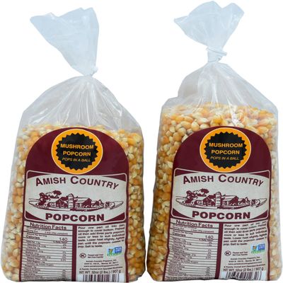 Amish Country Popcorn | 2-2 lb Bags | Mushroom Popcorn Kernels | Old Fashioned, Non-GMO and Gluten Free