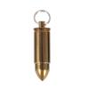 100% Titanium Mini Pill Fob,Portable Waterproof Necklace Keychain Pill Holder, Charm Pendant Pill Reminder, Ultra-Lightweight Bullet Design for Pills, Perfume or Survival Items,Gold view 1