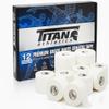 12 Pack White Athletic Tape (45ft Rolls) - Athletes Trainers Injuries & First Aid - Premium Medical Sports Tape - Wrap & Support Ankles & Wrists - Easy Tear Design with Zinc Oxide & No Sticky Residue view 1