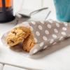 7 x 5 Inch Cookie Bags, 100 Biodegradable Paper Treat Bags - Use As Party Favors Or Candy Bags, Food Safe, Gray With Polka Dots Paper Food Bags For Baked Goods, For Buffets Or Parties view 3