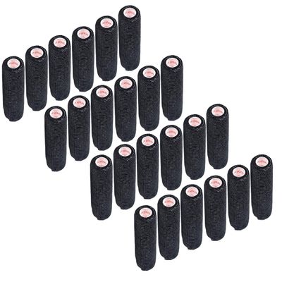 3 Inch Self Adhesive Medical Bandage Wrap Sport Tape (Black Bean) (24 Pack) Strong Elastic Self Adherent Cohesive First Aid Sport Flex Rolls for Wrist Ankle Knee Sprains and Swelling
