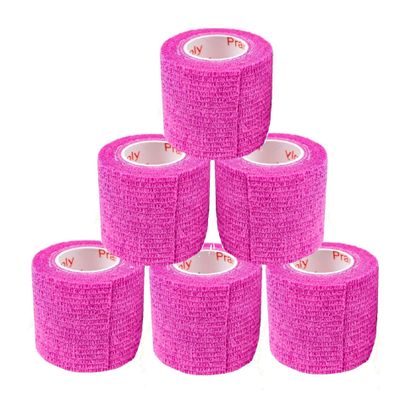 2 Inch Self Adhesive Medical Bandage Wrap Sport Tape (Plum) (6 Rolls) Self Adherent Cohesive First Aid Sport Flex Wrist Ankle Knee Sprains and Swelling