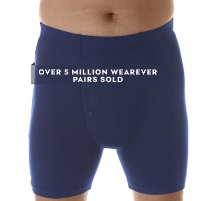 Wearever Mens Incontinence Boxer Brief for Bladder Control with Regular Absorbency - Reusable & Washable Leak Proof Underwear for Men 150 ml (Single Pair) (Navy) (L) (Waist 38-40)