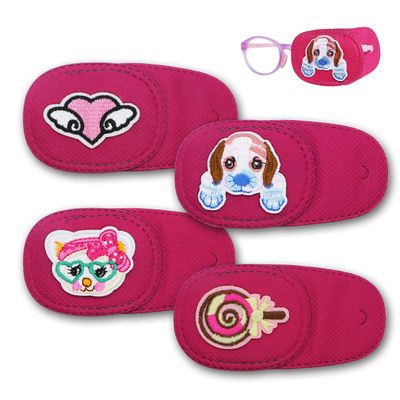Astropic 4Pcs Eye Patches for Kids | Girls Eye Patch for Glasses | Medical Eye Patch for Children with Lazy Eye (Left Eye Coverage, Pink)