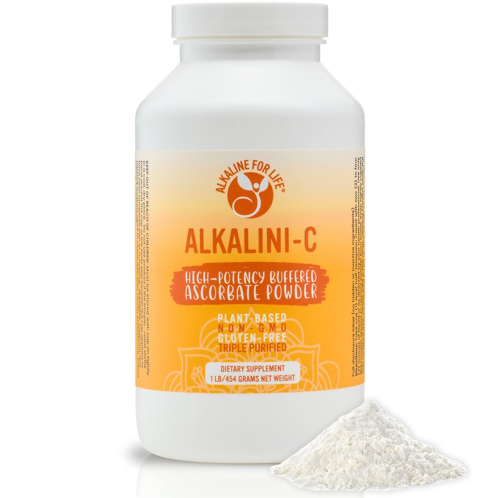 Alkalini-C Vitamin C Powder Supplement, Potent Natural L-Ascorbate Vit C Powder 1500mg, Corn-Free Non-GMO VIT C, Buffered Vitamin C Enhanced Absorption, 100% Pure Form, Immune Support Supplement 16oz