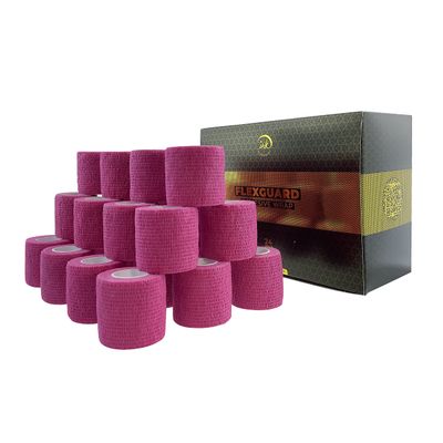 (24-Pack) 2 x 15 FT Disposable Cohesive Bandage Tattoo Grip Tape Wrap Elastic Self Adherent  Breathable Wrap for Pets, Athletic Bandage for Sports, Injuries: Ankle, Knee & Wrist & PMU (Pink)