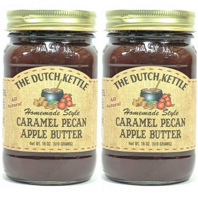 Amish Homemade Style Caramel Pecan Apple Butter 2-18 Ounce Jars Non-GMO All Natural