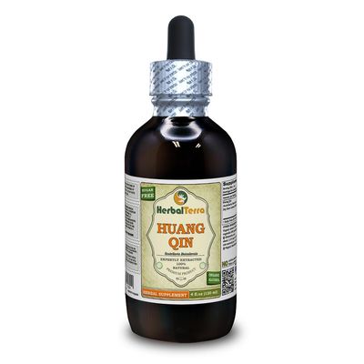 Huang Qin, Scutellaria (Scutellaria Baicalensis) Tincture, Organic Dried Root Powder Liquid Extract (Brand Name: HerbalTerra, Proudly Made in USA) 4 fl.oz (120 ml)