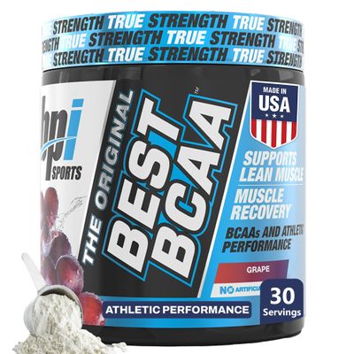 BPI Sports Best BCAA Powder - Muscle Recovery Support - Branched Chain Amino Acids | Building Blocks of Protein and Muscle - Post Workout Recovery  Hydration - Grape, 30 Servings