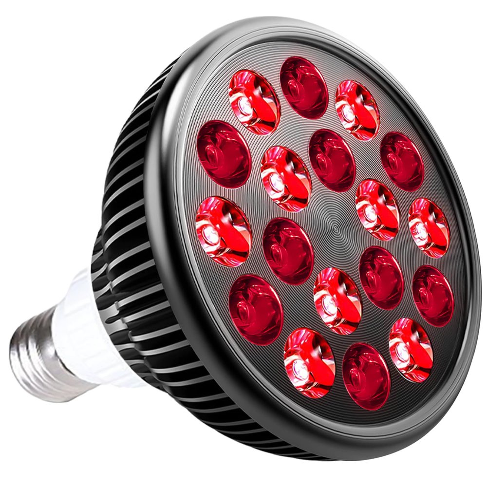 wolezek Red Light Therapy Bulb, 18 LEDs Red Light for Body and Face with 660nm and 850nm Near-Infrared Combo Wavelength, Infrared Light Therapy Lamp Device for Skin Care Pain Relief (Only Bulb)