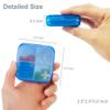 2 Pack Portable Travel Pill Organizer Case for Pocket or Purse Cute Small Daily Pill Box BPA Free Plastic Medicine Vitamin Holder Container (4 Compartments) view 3