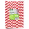 12 Inch Extra Long Large Paper Drinking Straws 8mm Wide - For Smoothies, Shakes, Tall Drinks, 40oz Tumblers - Red Stripe, 100 Count - 100% Biodegradable view 1