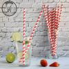 12 Inch Extra Long Large Paper Drinking Straws 8mm Wide - For Smoothies, Shakes, Tall Drinks, 40oz Tumblers - Red Stripe, 100 Count - 100% Biodegradable view 2