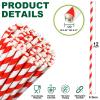 12 Inch Extra Long Large Paper Drinking Straws 8mm Wide - For Smoothies, Shakes, Tall Drinks, 40oz Tumblers - Red Stripe, 100 Count - 100% Biodegradable view 3