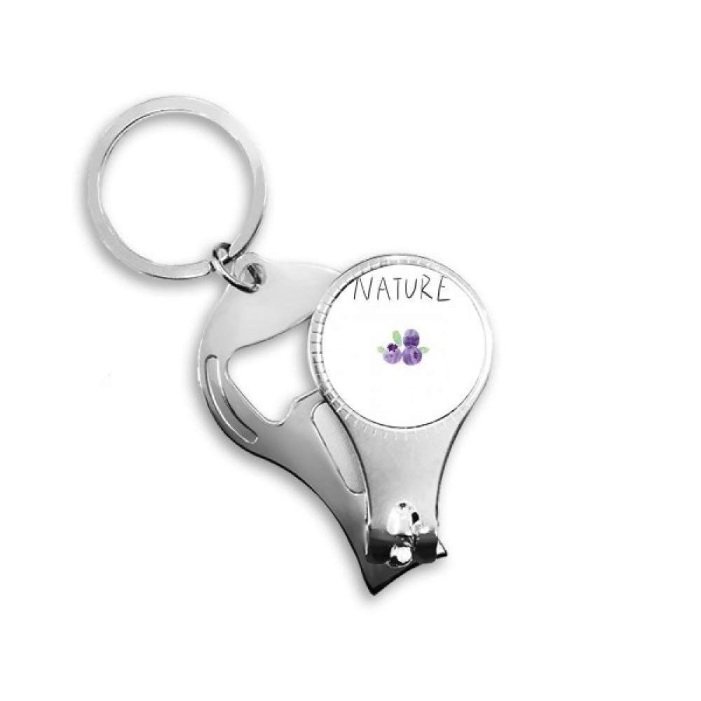 Blueberry Plant Soloisland Painting Nail Clipper Ring Key Chain