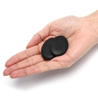 AKOAK 10 Pcs Professional Massage Hot Stone Natural Heat Retention Basalt for Spa, Massage Therapy and Relaxation,1.18 Inch x 1.57 Inch