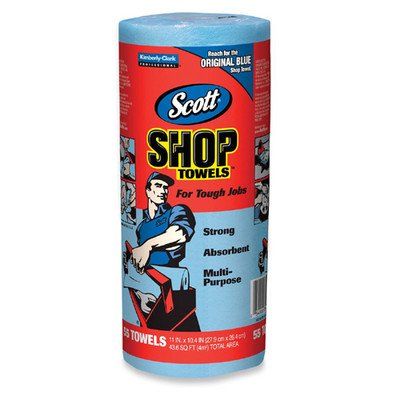 Shop Towels, 10-2/5"x11", 50 Towels per Roll, Blue [Set of 2]