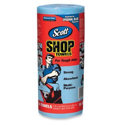Shop Towels, 10-2/5"x11", 50 Towels per Roll, Blue [Set of 2]
