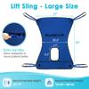 Patient Lift Aid Sling for Shower with Head Pillow Toileting Transfer and Bed Positioning Full Body Mesh Sling Straps Elderly Home Use Care Handicap Assist Medical Lift Belt (Blue) view 2