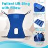 Patient Lift Aid Sling for Shower with Head Pillow Toileting Transfer and Bed Positioning Full Body Mesh Sling Straps Elderly Home Use Care Handicap Assist Medical Lift Belt (Blue) view 4