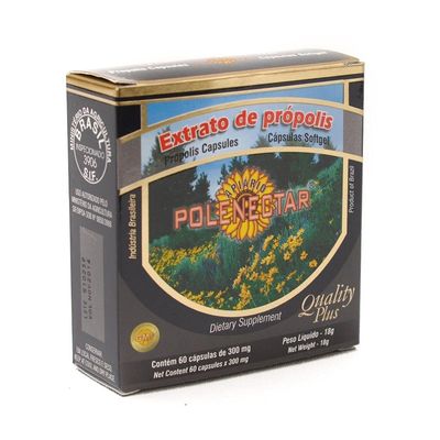 ON Sale - 4 Pack of Polenectar Brazil Green Bee Propolis 60 Softgels 300mg - EXP May 2023