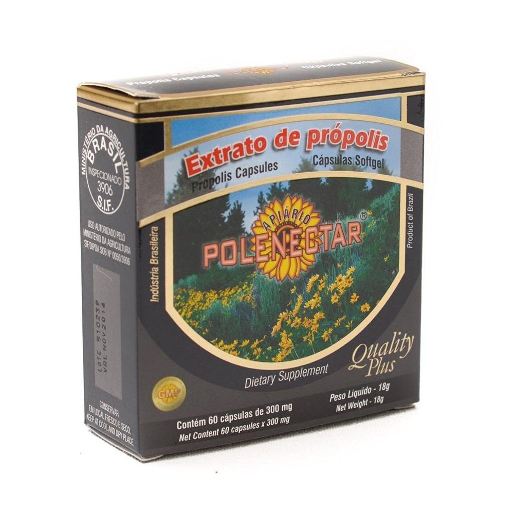 ON Sale - 4 Pack of Polenectar Brazil Green Bee Propolis 60 Softgels 300mg - EXP May 2023