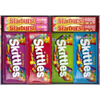 SKITTLES & Starbust Assorted Candy Variety Pack for Holidays, Gifts, Parties, Candy Assortment, 62.79 oz (30 Count) Bulk Box